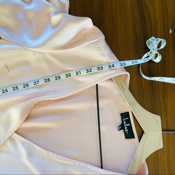 Lulu's Ready for Romance Blush Satin Mini Wrap Dress - Picture 14 of 15